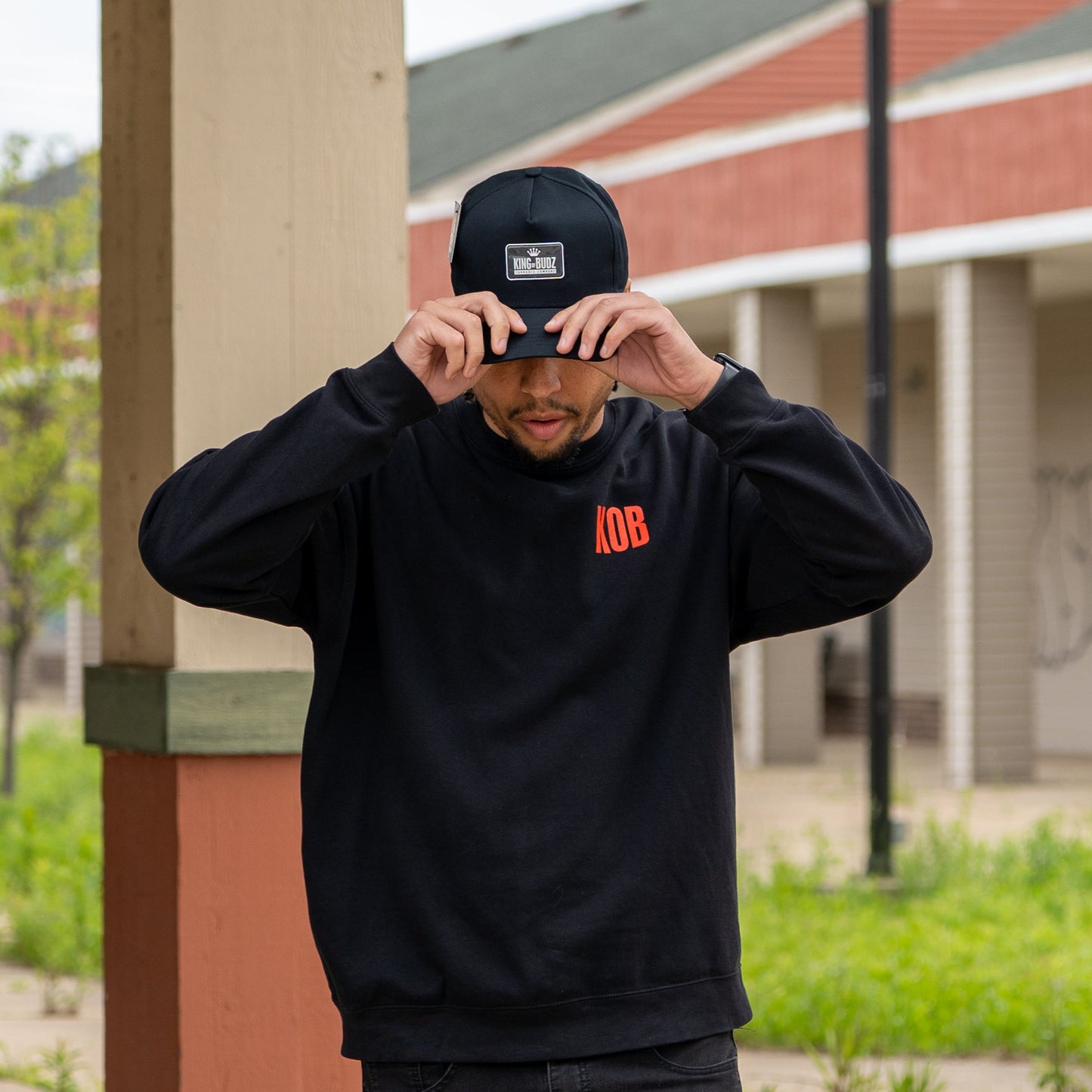 Red & Black Crew Neck
