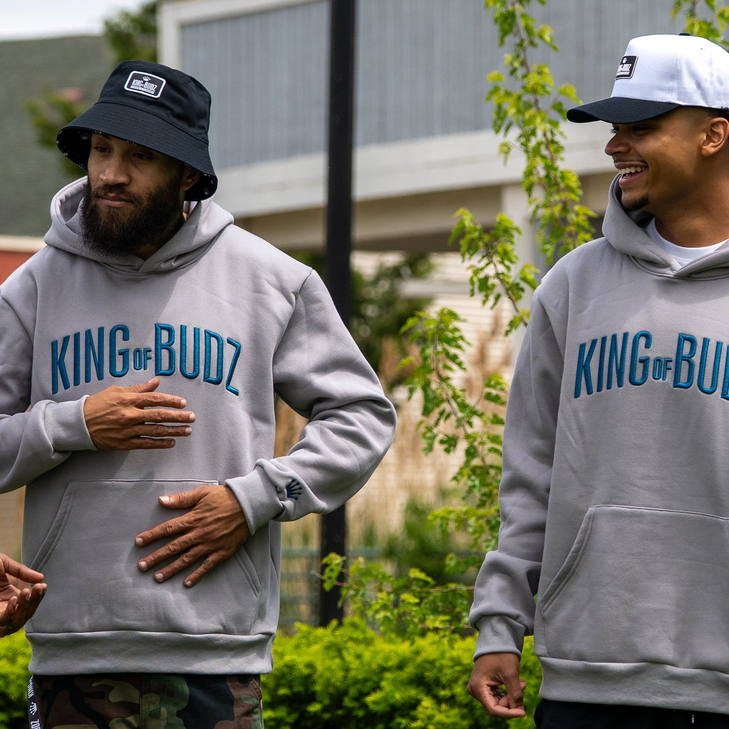 Gray & Blue Embroidered Sweatshirt
