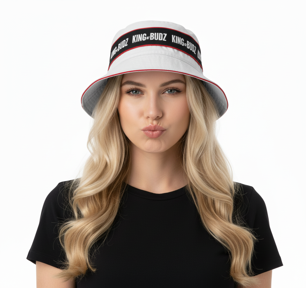 White Embroidered Bucket Hat