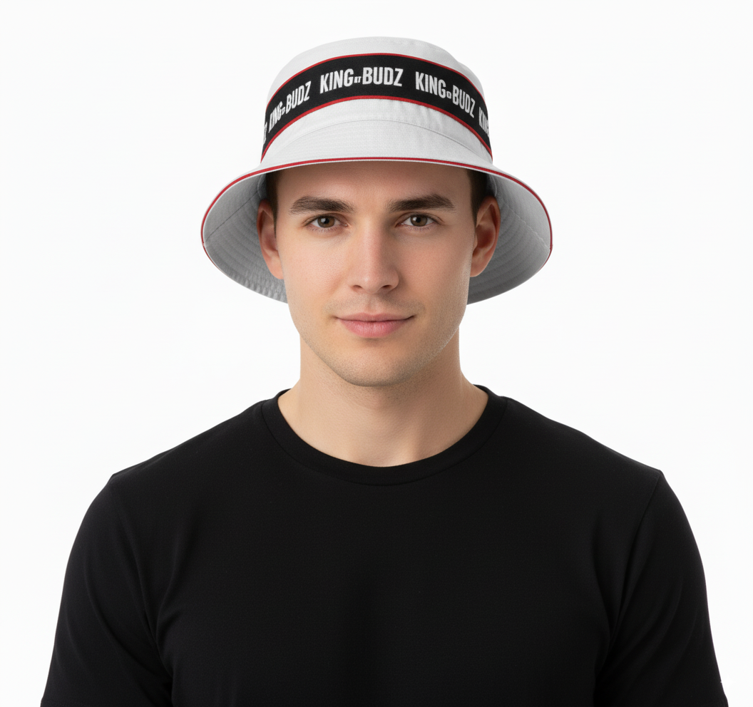White Embroidered Bucket Hat