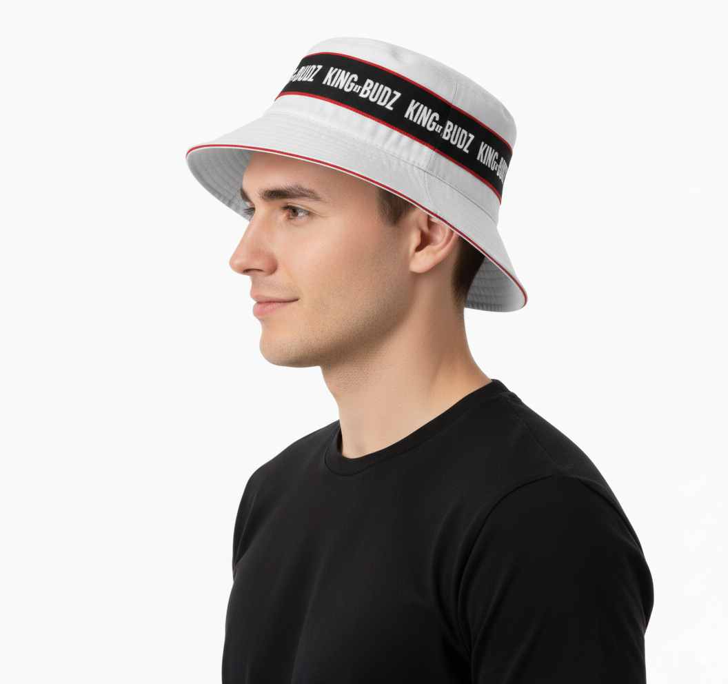 White Embroidered Bucket Hat