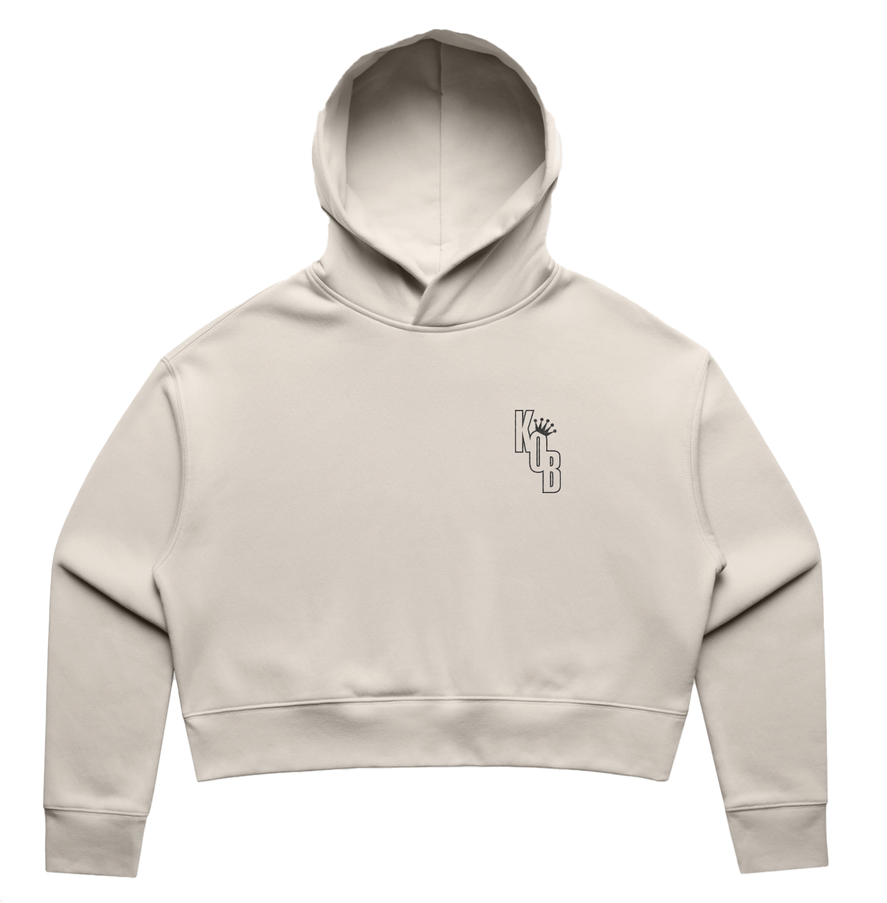 King of Budz Black & Cream Cropped Hoodie
