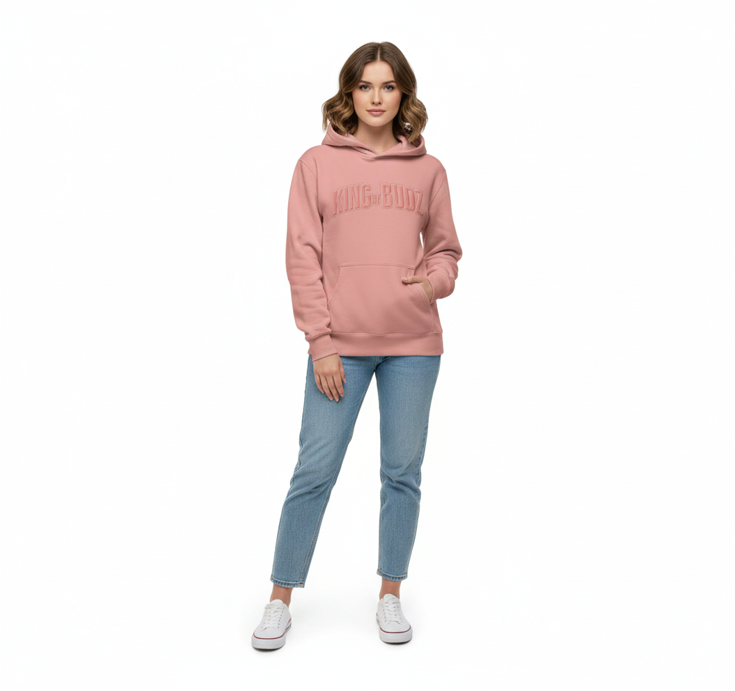 Pink Embroidered Hoodie