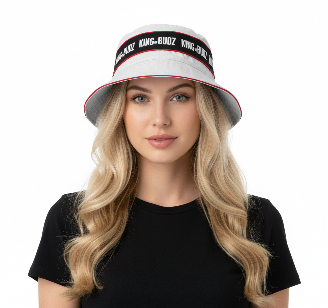 White Embroidered Bucket Hat