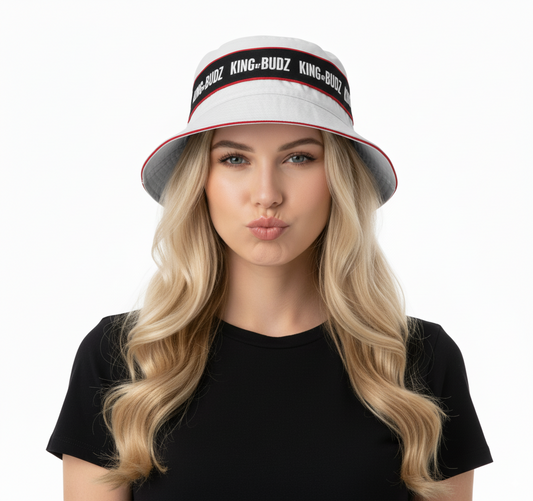 White Embroidered Bucket Hat