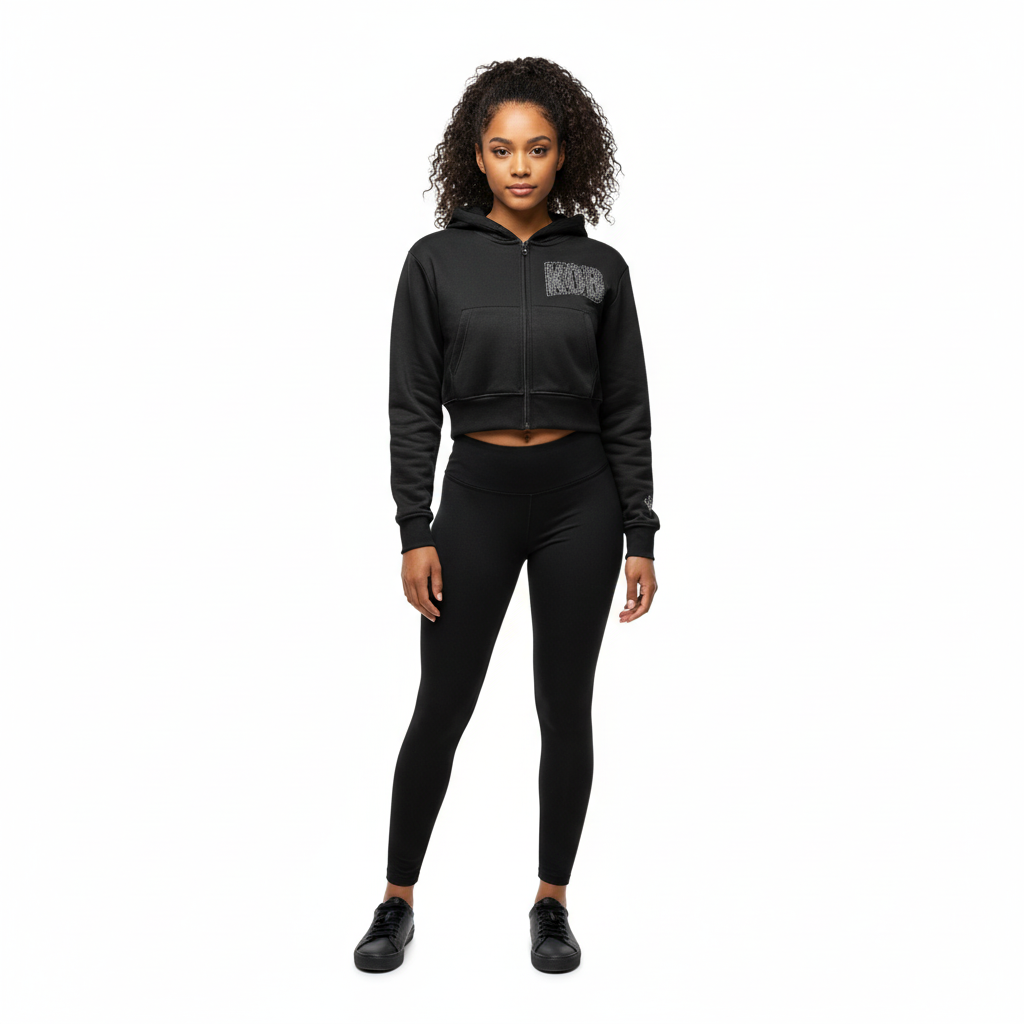 Bedazzled KOB Crop Zip-Up