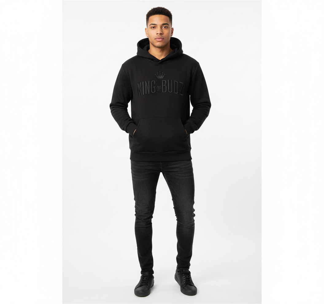 Black Embroidered KOB Hoodie