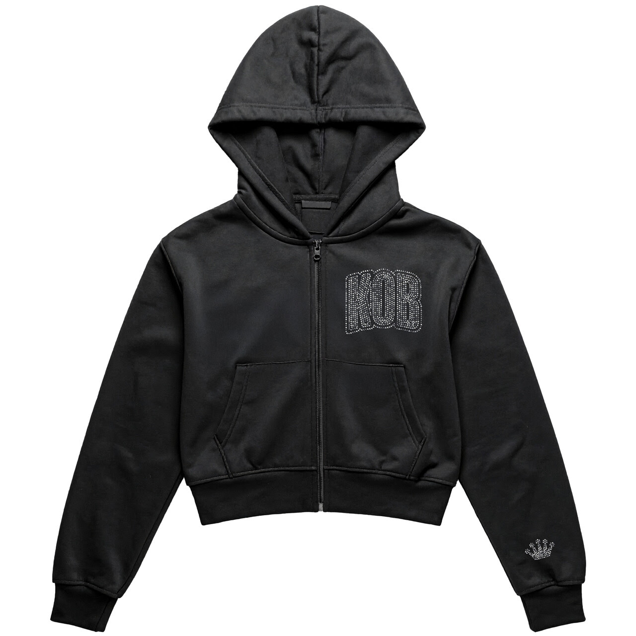 Bedazzled KOB Crop Zip-Up